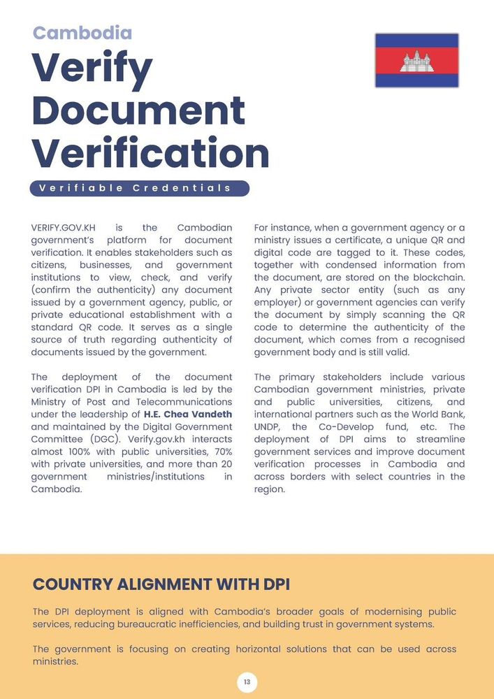 ថ្នាល verify.gov.kh របស់កម្ពុជាត្រូវបានជ្រើសរើសជាគំរូមួយក្នុងចំណោមកម្មវិធី និងថ្នាលឌីជីថលនៅទូទាំងពិភពលោក 5