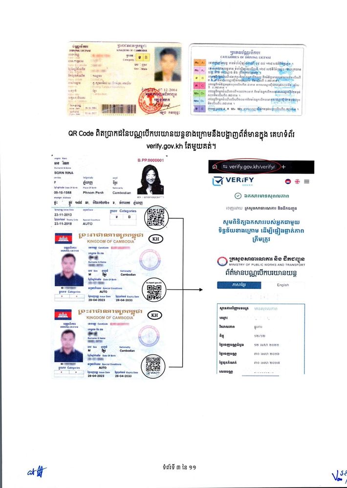 សេចក្តីជូនដំណឹង ស្តីពី វិធីផ្ទៀងផ្ទាត់ភាពត្រឹមត្រូវ នៃបណ្ណបើកបរយានយន្ត និងការដាក់ឱ្យប្រើប្រាស់ជាផ្លូវការបណ្ណបើកបរទម្រង់ឌីជីថល 5